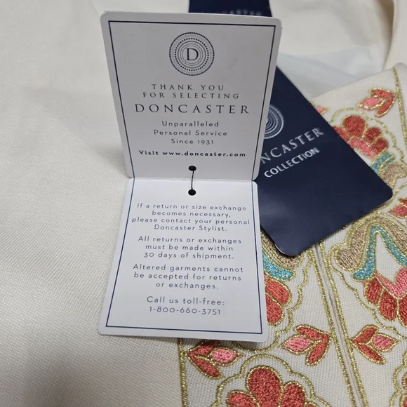 Doncaster Collection Linen Silk Suit Set‎ Colorful Embroidery Tunic Skirt Set - Picture 5 of 16